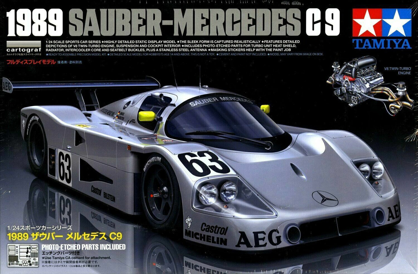 Tamiya 1/24 1989 Sauber-Mercedes C9 RACE CAR Plastic Model Kit 24359 NISB