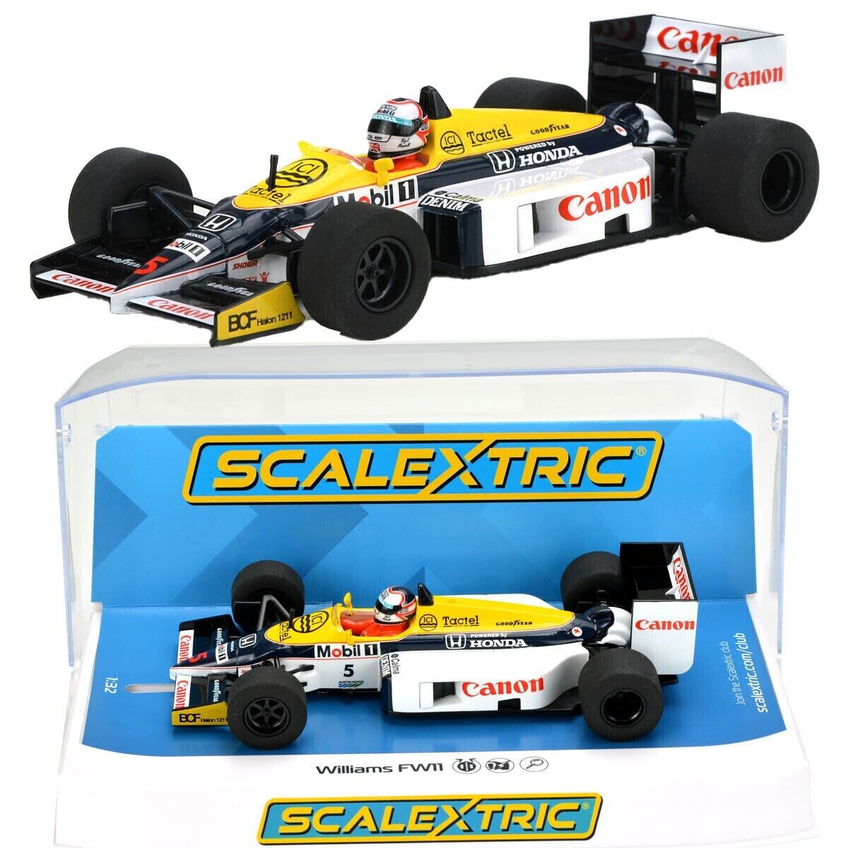 Scalextric C4318 Williams FW11 1986 British Grand Prix Canon Slot Car 1/32