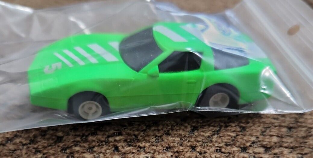 "NEW" TYCO 1984 #5 CORVETTE NEON GREEN/WHITE 440X2 HO SLOT CAR