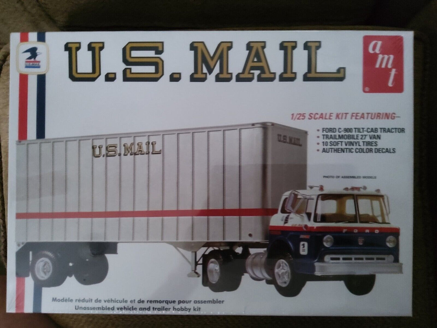 AMT 1326/06 U.S.MAIL TRACTOR & TRAILER MODEL KIT-NIB-1/25 SCALE
