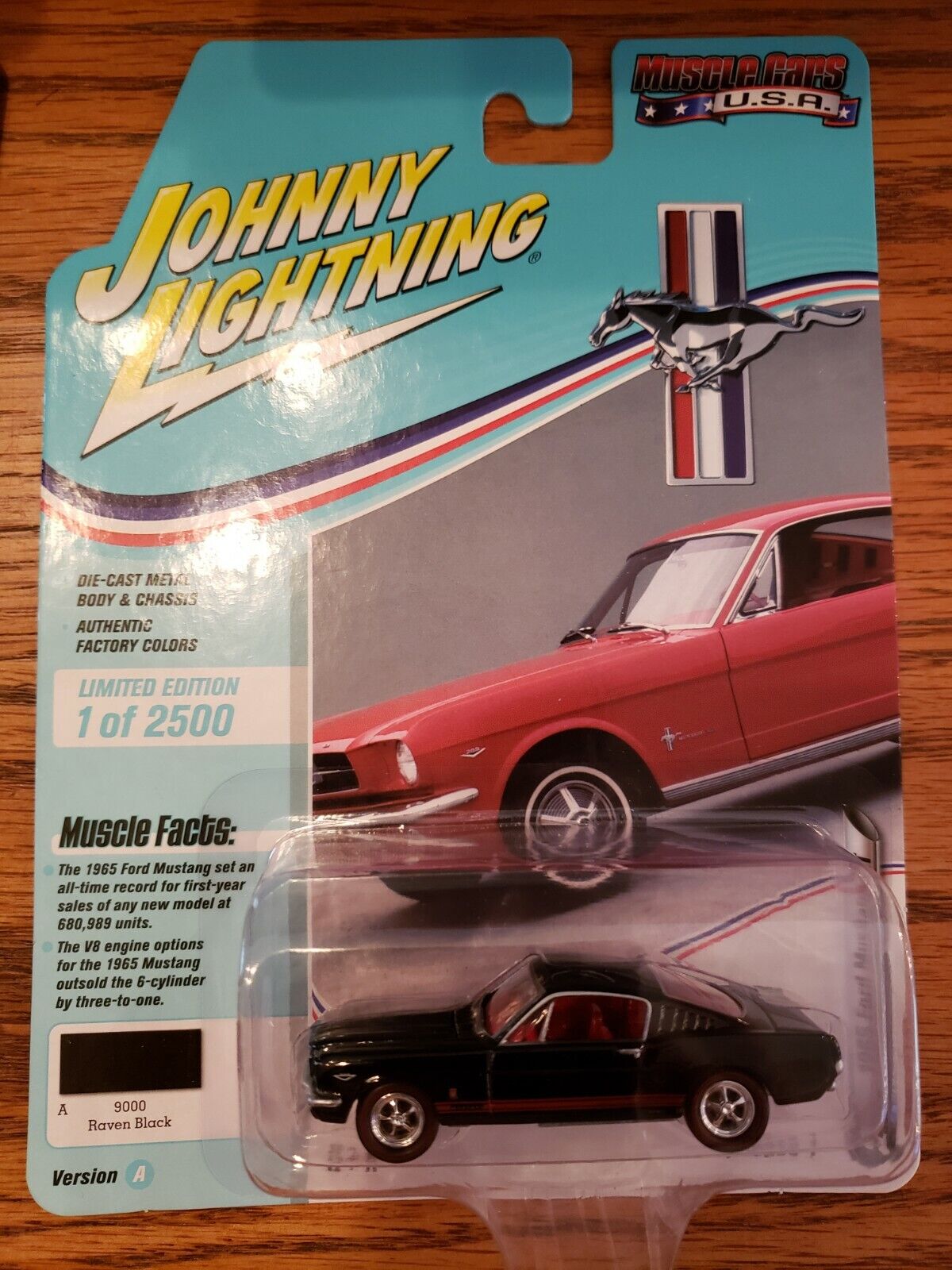 2020 Johnny Lightning *MUSCLE CARS USA 1A* Black 1965 Ford Mustang GT NIP