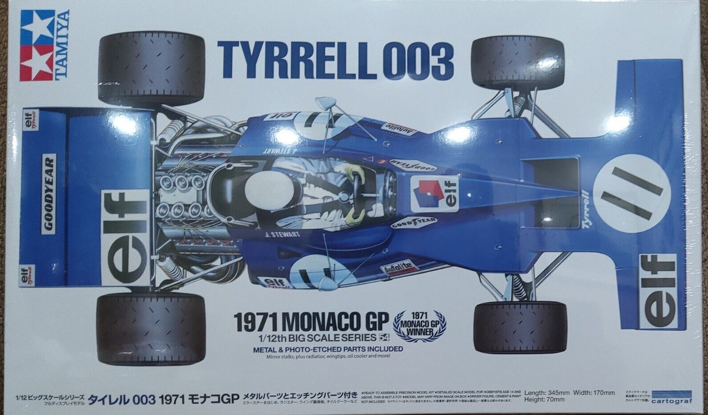 Tamiya 12054 1/12 Tyrrell 003 '71 Monaco GP w/Etch Parts TAM12054 Plastics