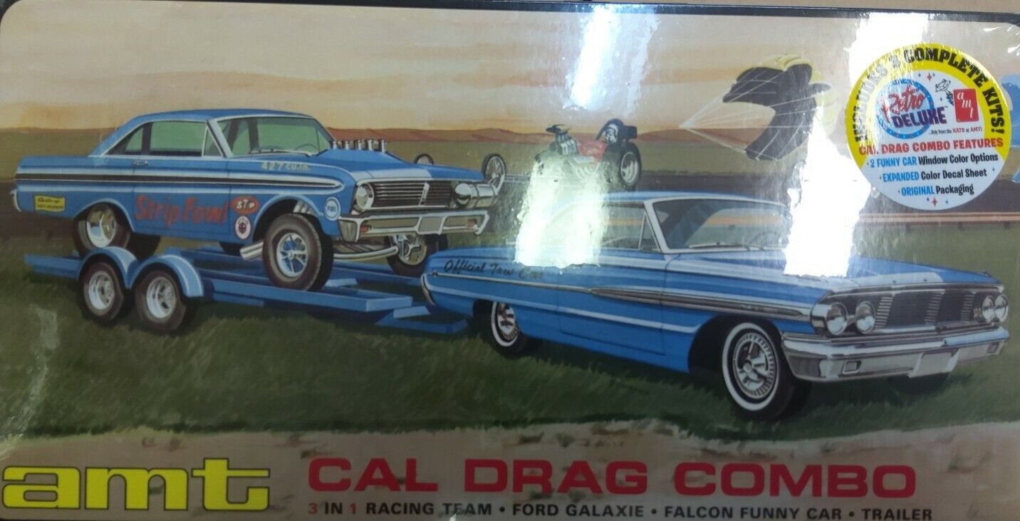 SKILL 2 MODEL KIT "FORD CAL DRAG TEAM" SET OF 3 COMPLETE KITS 1/25 AMT AMT1223