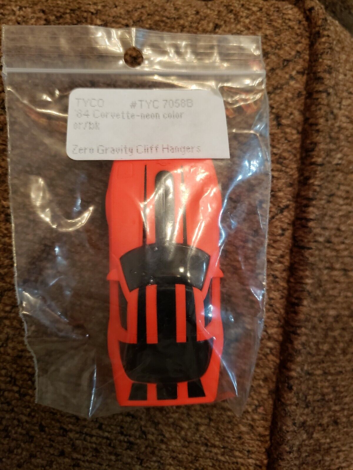 "NEW" TYCO '84 NEON CORVETTE ORANGE/BLK CLIFFHANGER 440X2 NARROW CHASSIS HO CAR