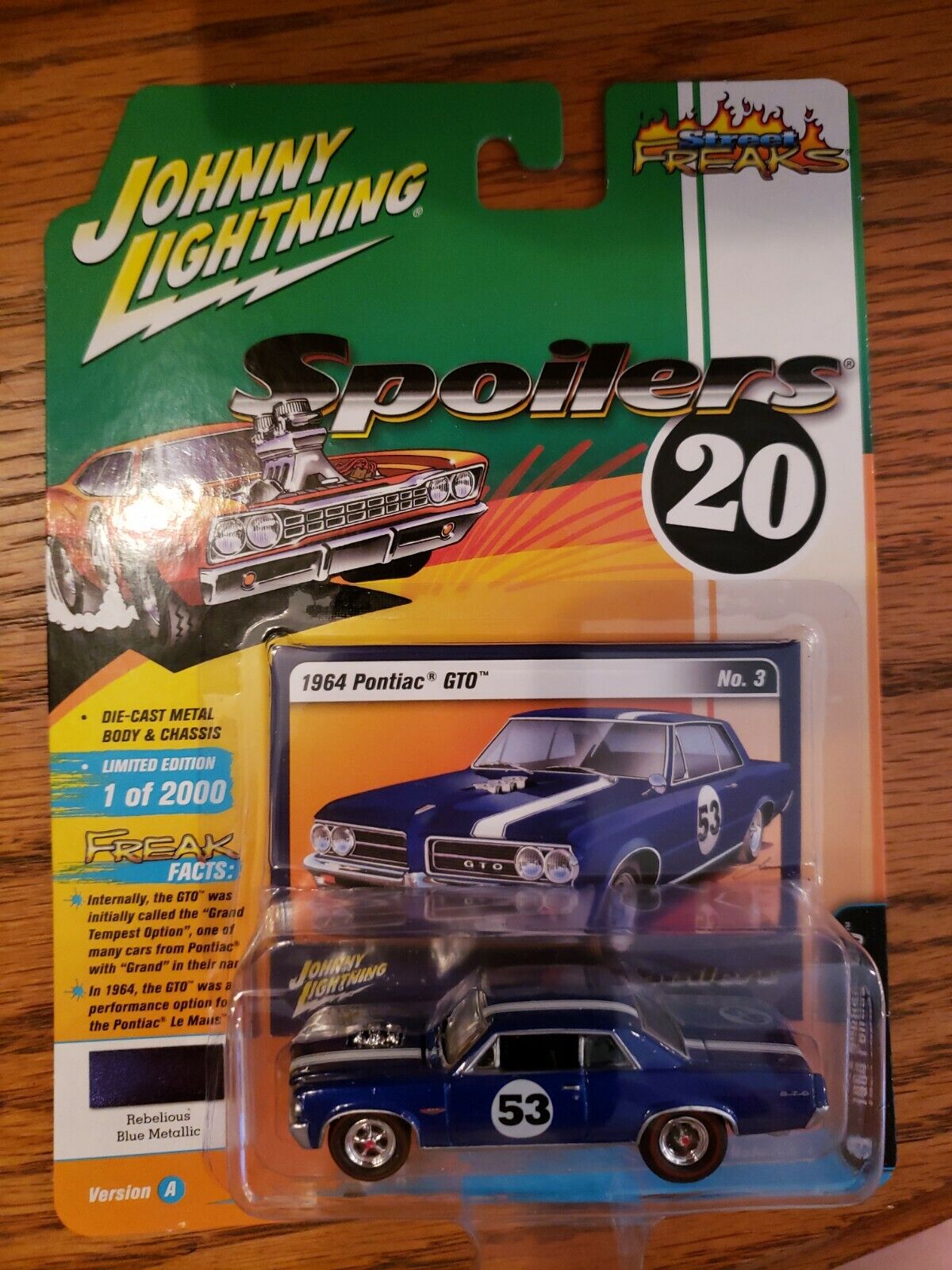 2020 Johnny Lightning *STREET FREAKS 1A* Blue 1964 Pontiac GTO SPOILERS NIP!