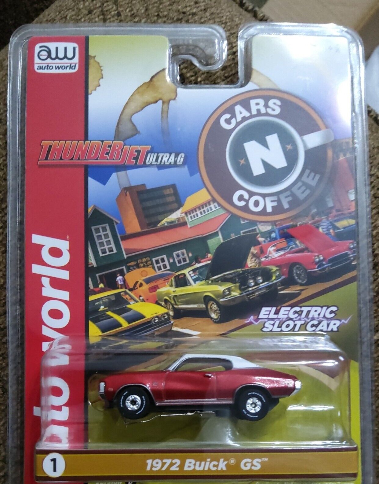 "NEW" AW REL 2 RED/WHITE 1972 BUICK GS CARS N COFFEE T JET SLOT CAR