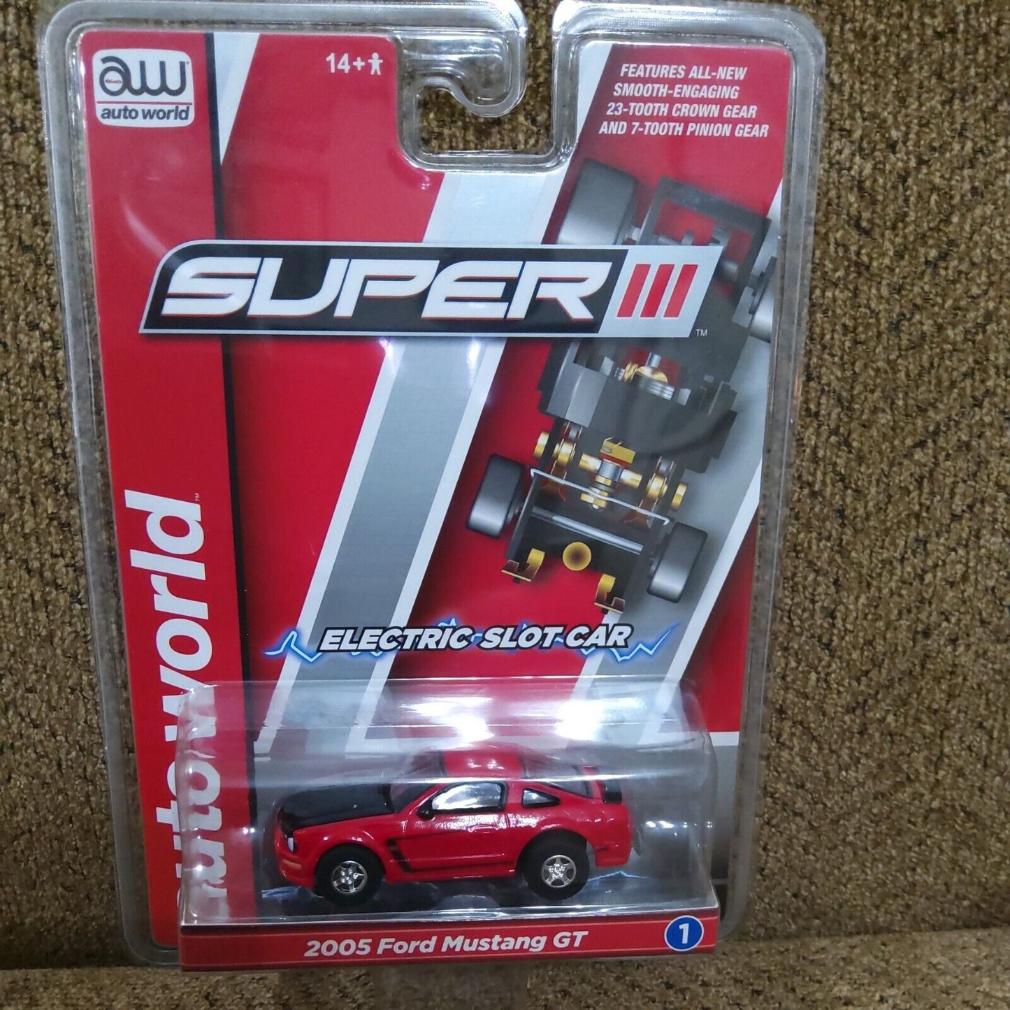 Auto World Super III 2005 Ford Mustang GT Red Version A HO Scale Slot Car