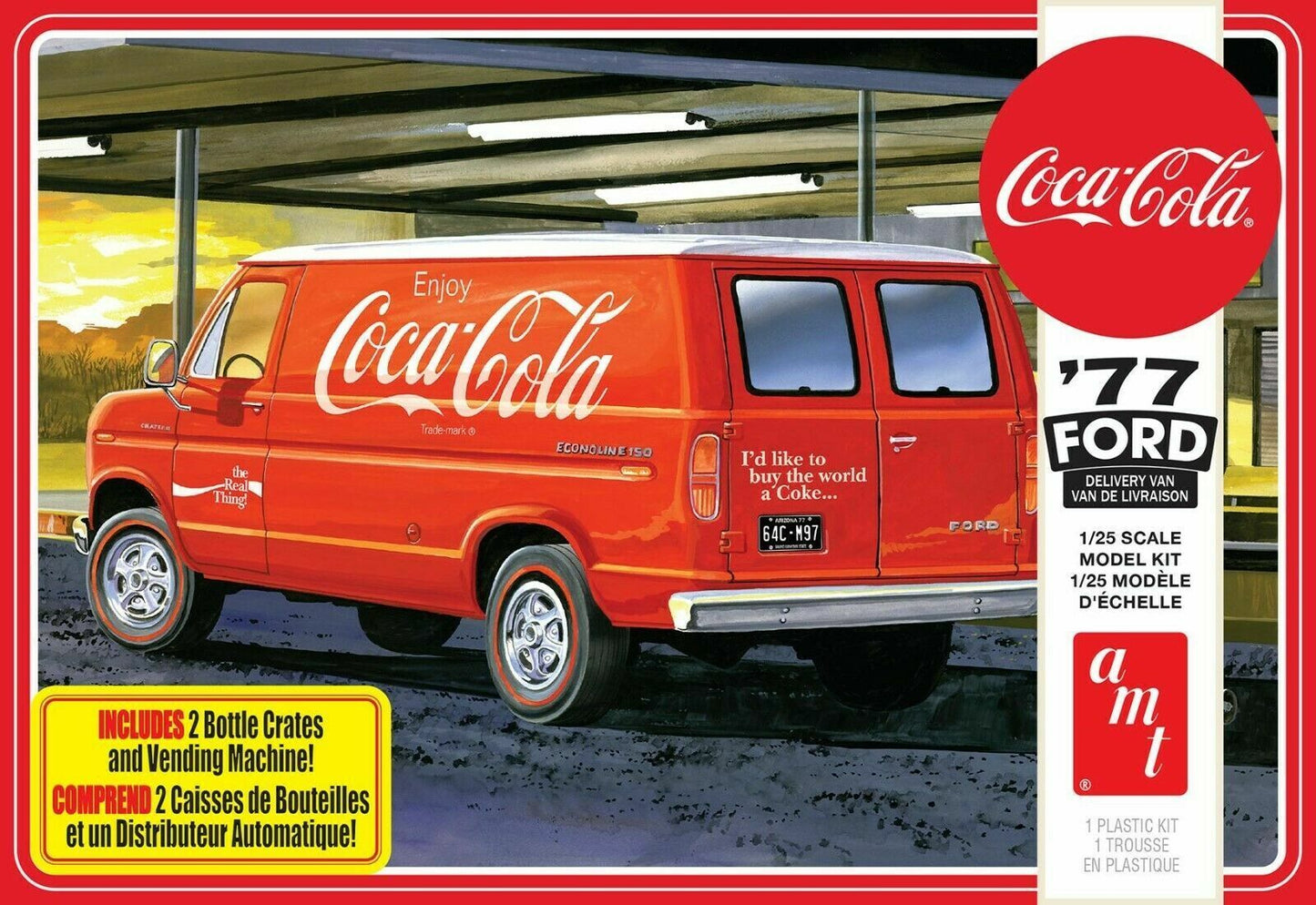 AMT 1173 F/S 1977 FORD VAN WITH COCA-COLA MACHINE MODEL KIT 1/25 scale model kit