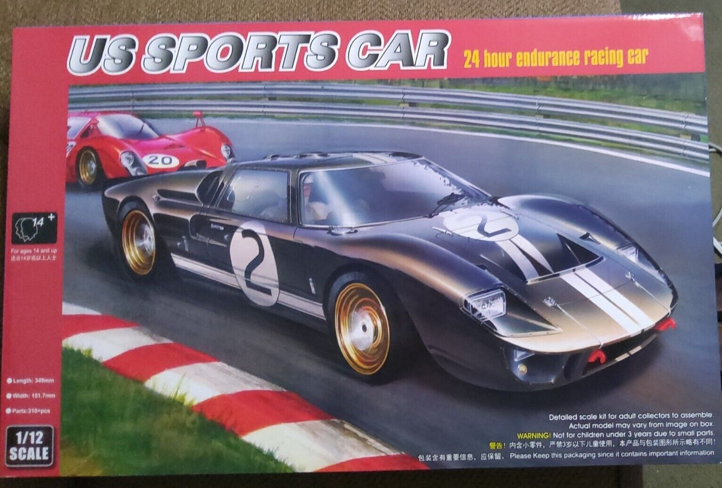 Trumpeter Magnifier US Sports Car GT40 Lemans Plastic Model #5403 MAG00019 1/12