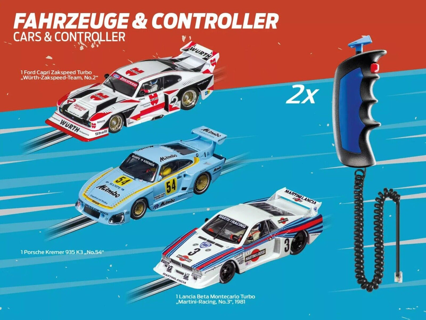 Carrera DIGITAL 132 Retro Grand Prix Model No. 20030031 Porsche, Ford, Lancia