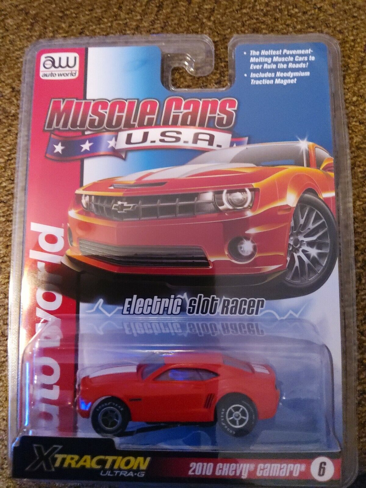 Auto World SC354-6O Xtraction 2010 Chevy Camaro HO Scale Slot Car Orange