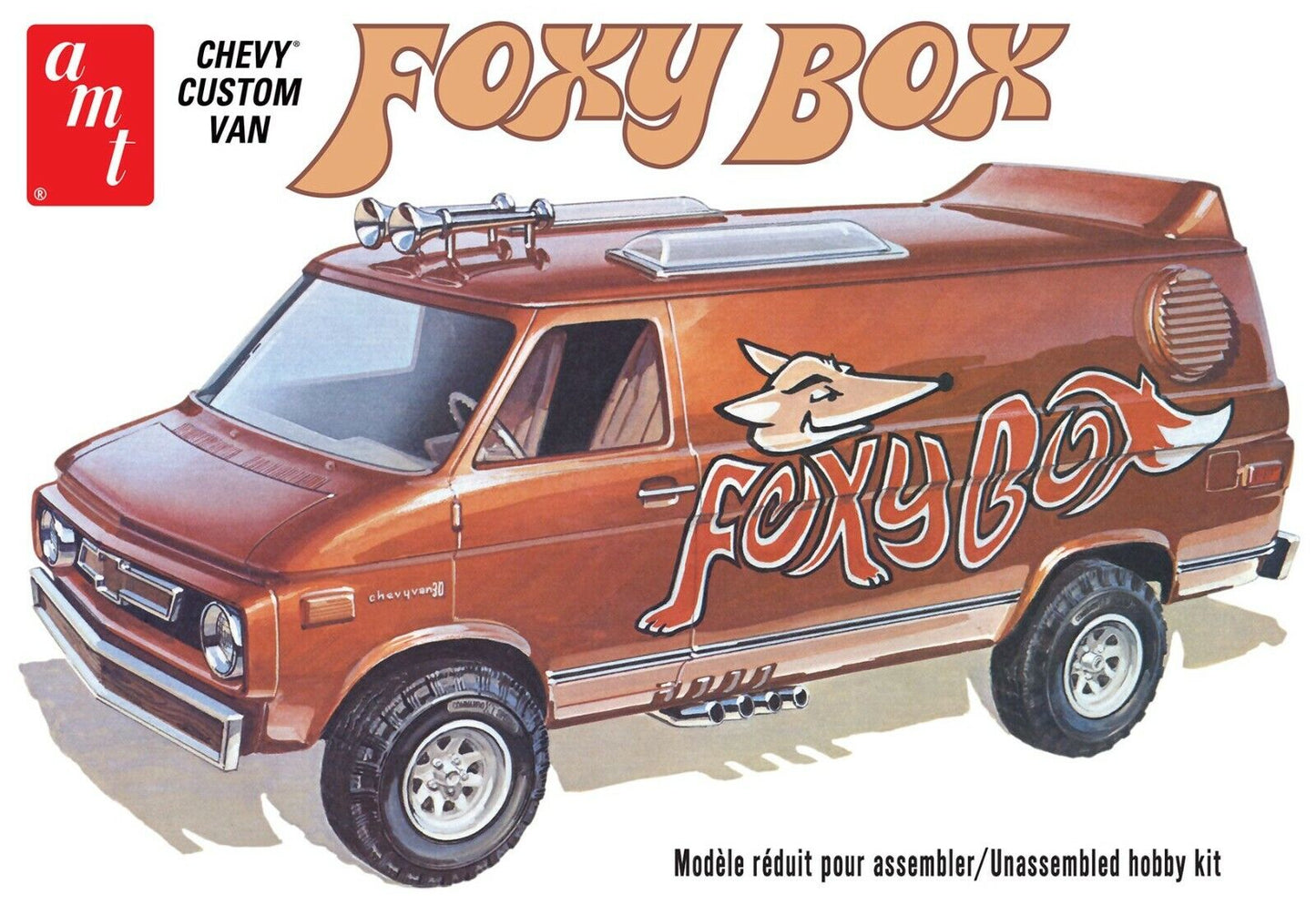 AMT 1975 CHEVY VAN FOXY BOX 1:25 MODEL KIT AMT 1265-NEW