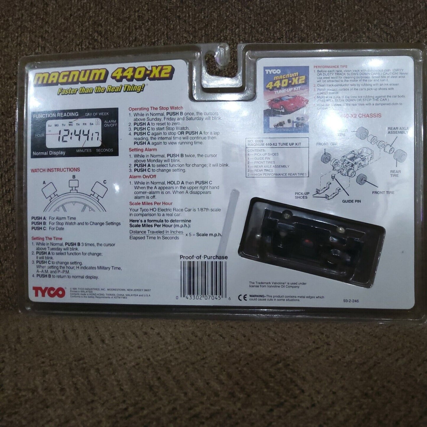 Tyco Indy Valvoline Toshiba Dark Blue #1 with Stopwatch Twinpack 1991 MOC # 7045