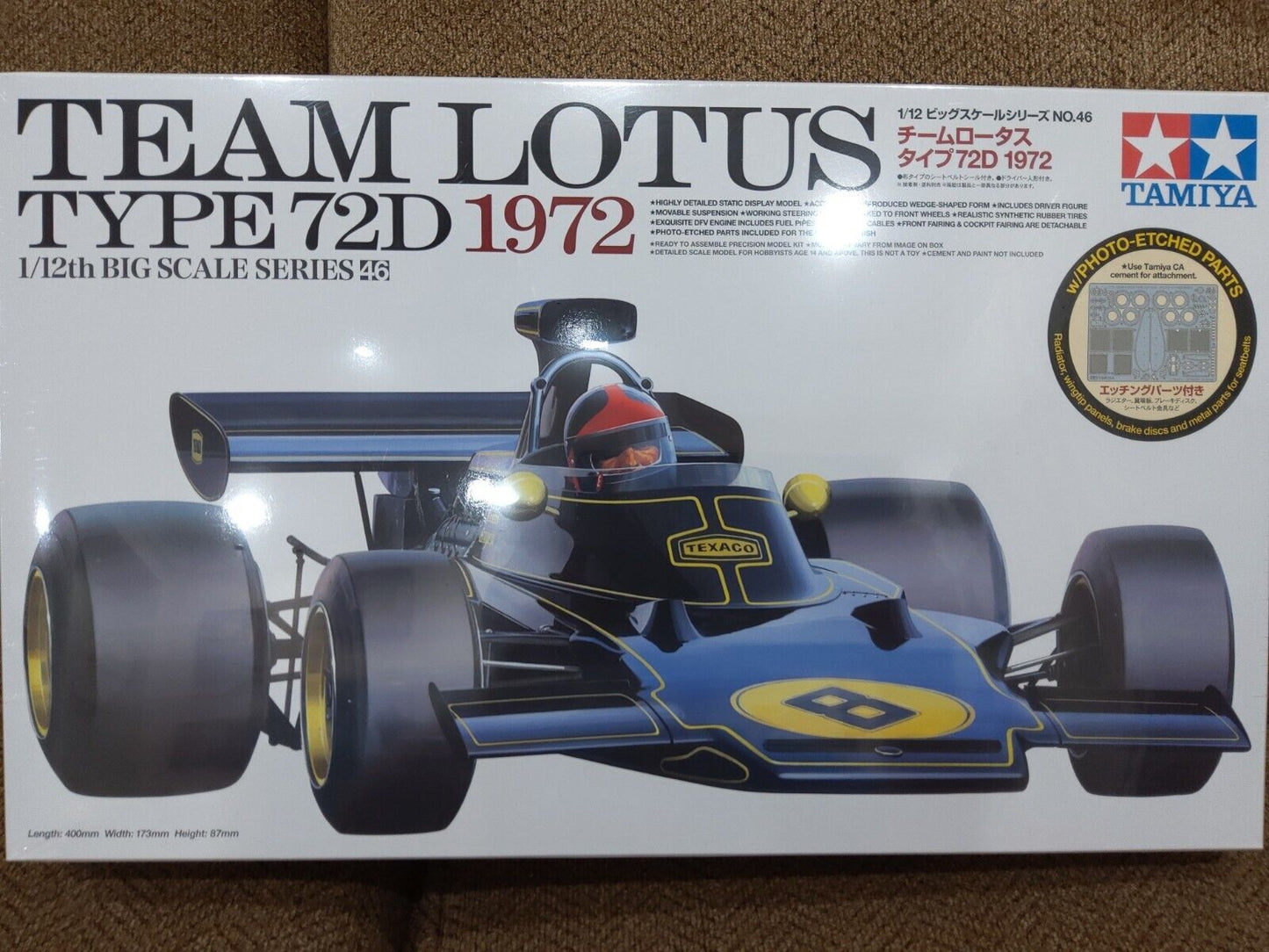 Tamiya 12046 1/12 1972 Team Lotus Type 72D Race Car 12046