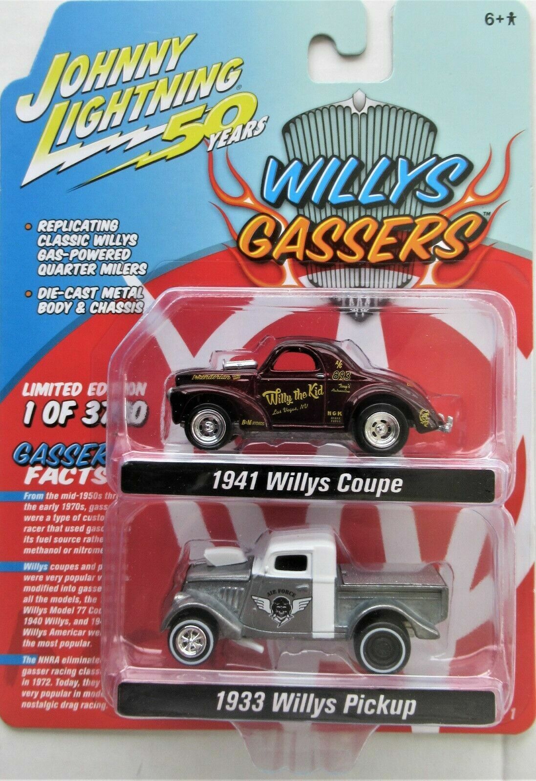 1941 1933 WILLYS COUPE PICKUP WILLYS GASSERS 2 PACK 50 JOHNNY LIGHTNING LE