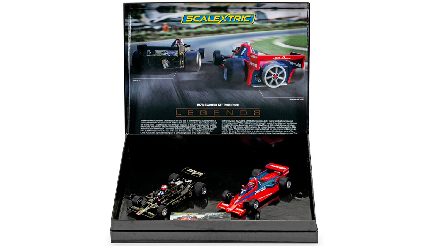 SCALEXTRIC C4392A 1978 F1 LOTUS/BRABHAM SWEDISH GP TWIN PACK BRAND NEW!! 1/32