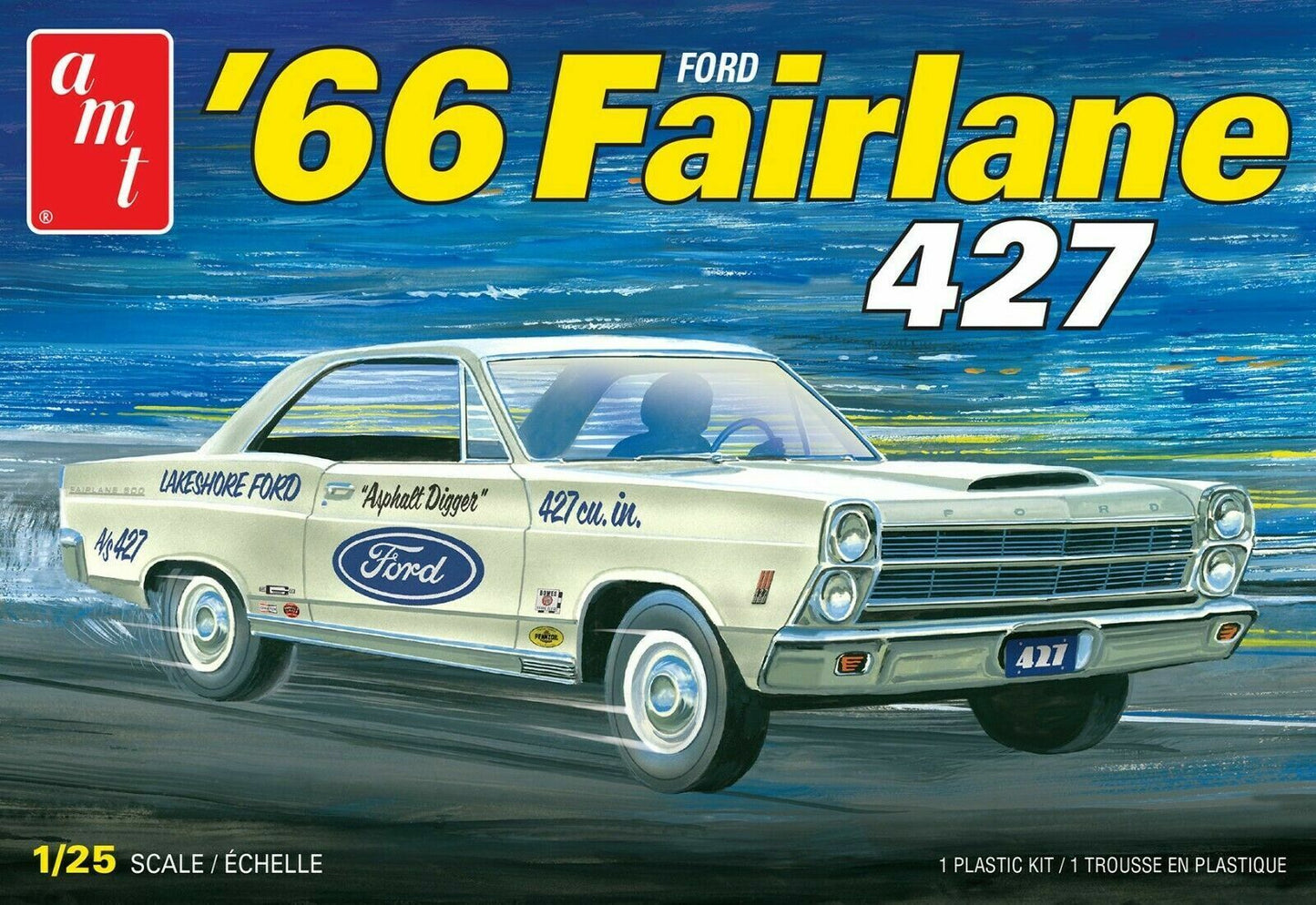 AMT 1966 Ford Fairlane 427 1:25 scale model car kit AMT 1263