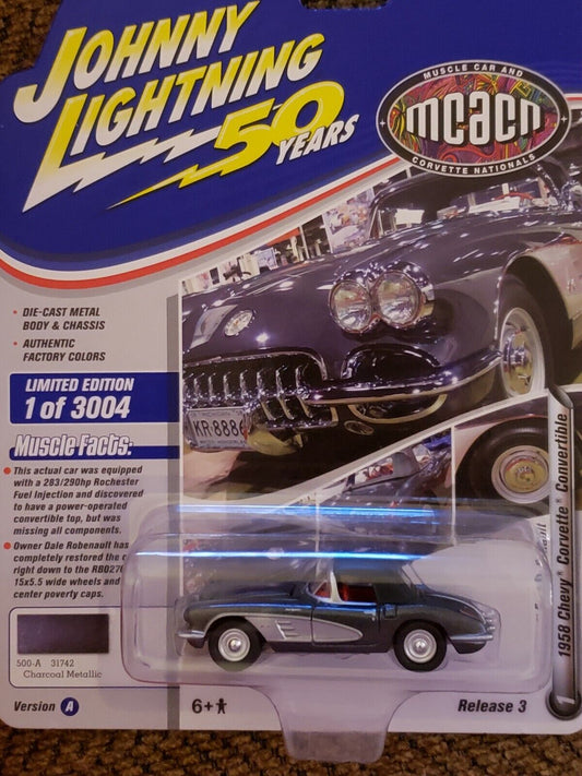 Johnny Lightning 1958 Chevy Corvette Convertible MCACN Muscle Cars USA 2019