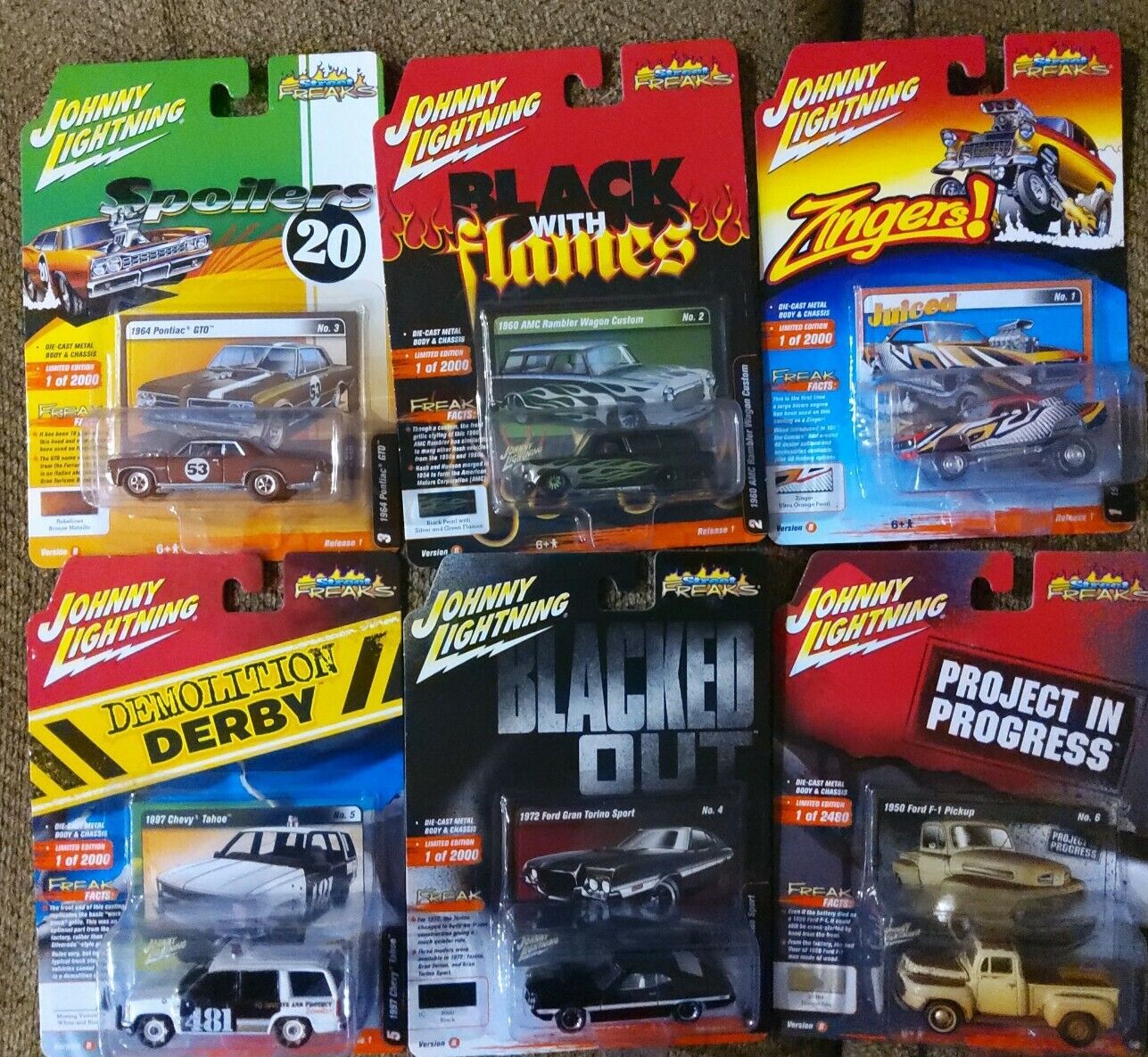Street Freaks 2020 Set B of 6 Cars Release 1 1/64 Diecast Models by Johnny Light