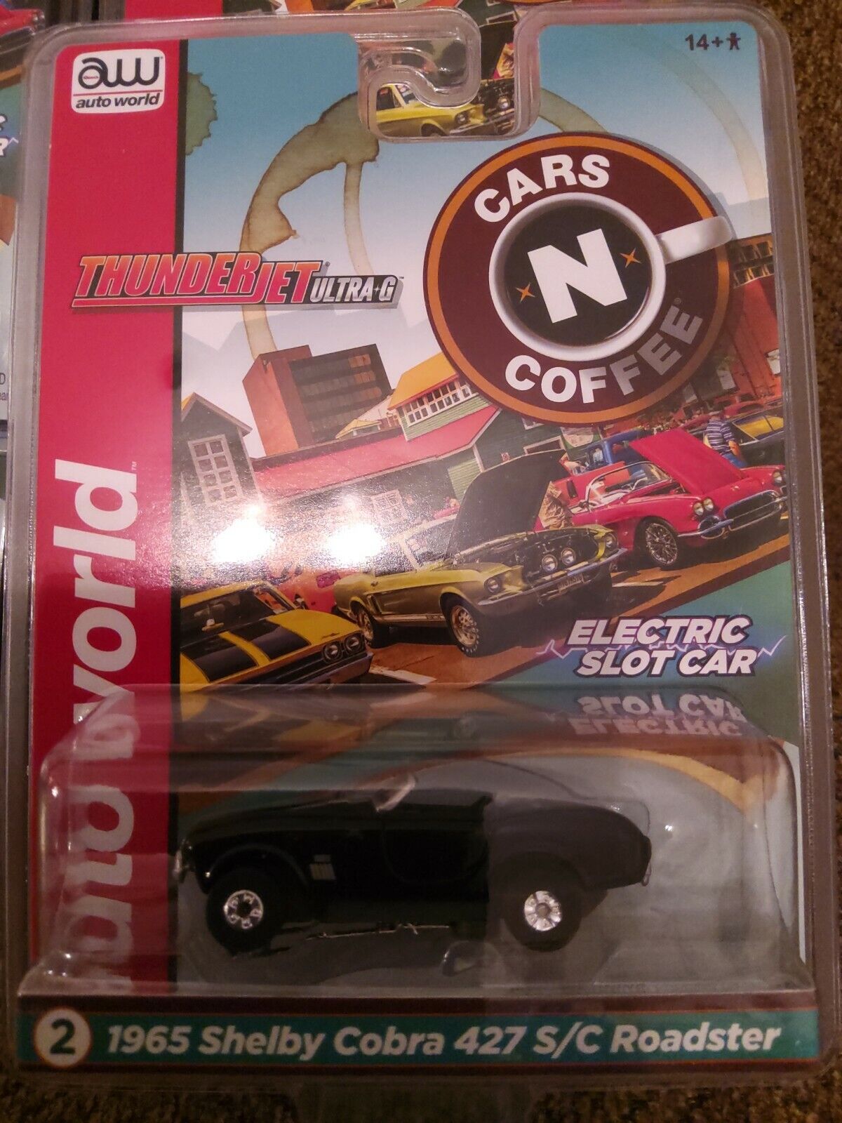 AUTO WORLD Thunder jet #2 1965 SHELBY COBRA S/C BLACK CARS N COFFEE HO Scale