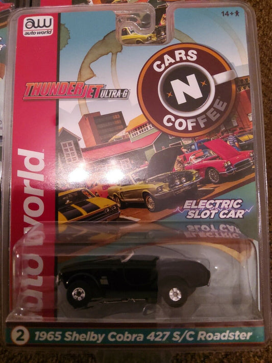 AUTO WORLD Thunder jet #2 1965 SHELBY COBRA S/C BLACK CARS N COFFEE HO Scale