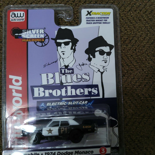 Auto World X-Traction - Silver Screen Macines - Blues Bros Monaco Bluesmobile  