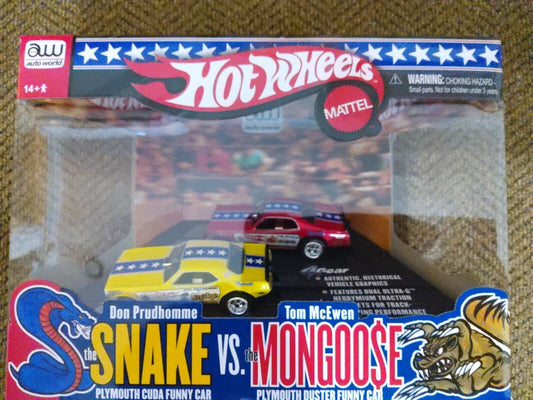 Hot Wheels Snake VS Mongoose Auto World 2 Pack HO Slot Cars New for 2023