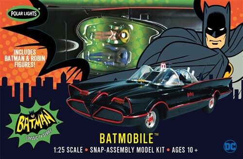POLAR LIGHTS 965 1:25 MODEL KIT BATMOBILE WITH BATMAN & ROBIN FIGURES SNAP KIT