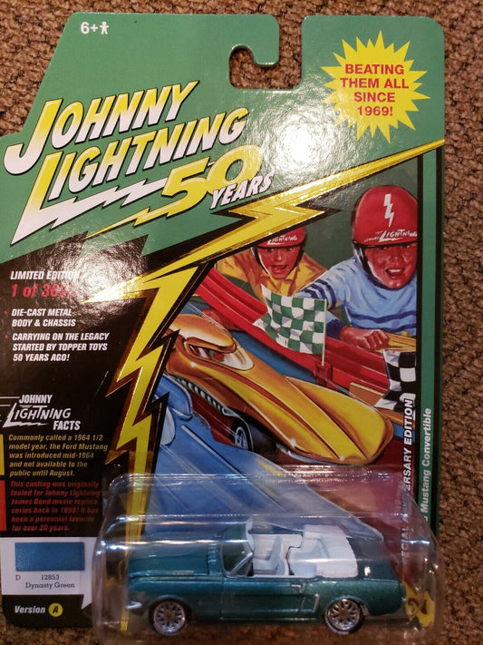 JOHNNY LIGHTNING 1964 1/2 FORD MUSTANG CONVERTIBLE 50 YEARS REL 2 VS A  # 2