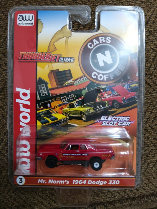 Auto World Thunderjet Cars N Coffee Mr. Norm's 1964 Dodge 330 Red HO Slot drag