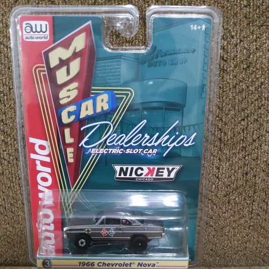 Auto World Thunderjet Nickey - 1966 Chevy Nova Gray Version A HO Slot Car