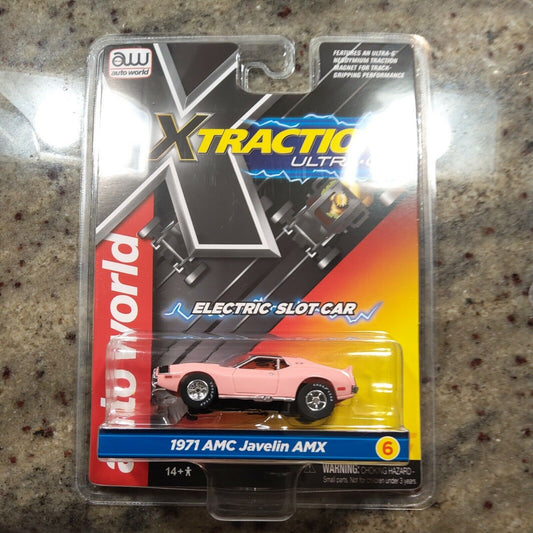 Auto World Xtraction Ultra G 1971 AMC Javelin AMX HO Slot Car - PINK