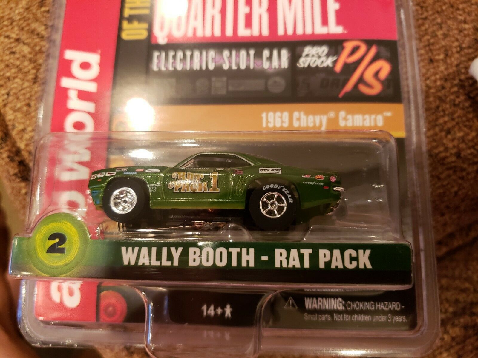 AUTO WORLD XTRACTION R32 1969 CAMARO WALLY BOOTH - RAT PACK HO SLOT CAR