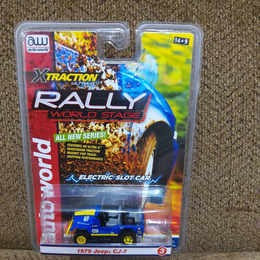 Auto World Xtraction Rally 1979 Jeep CJ-7 Blue HO Scale Slot Car