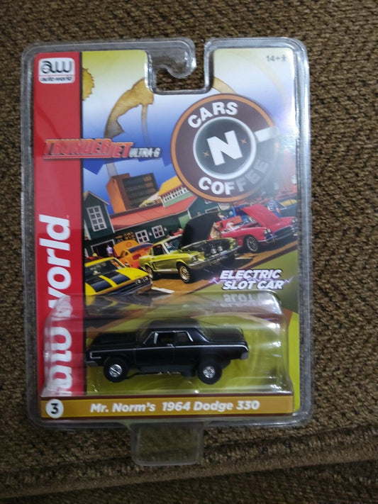 Auto World Thunderjet Cars N Coffee Mr. Norm's 1964 Dodge 330 Black HO Slot Car