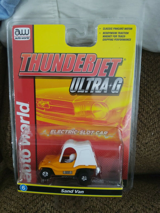 Auto World Thunderjet Ultra G Sand Van HO Slot Car  ORANGE New