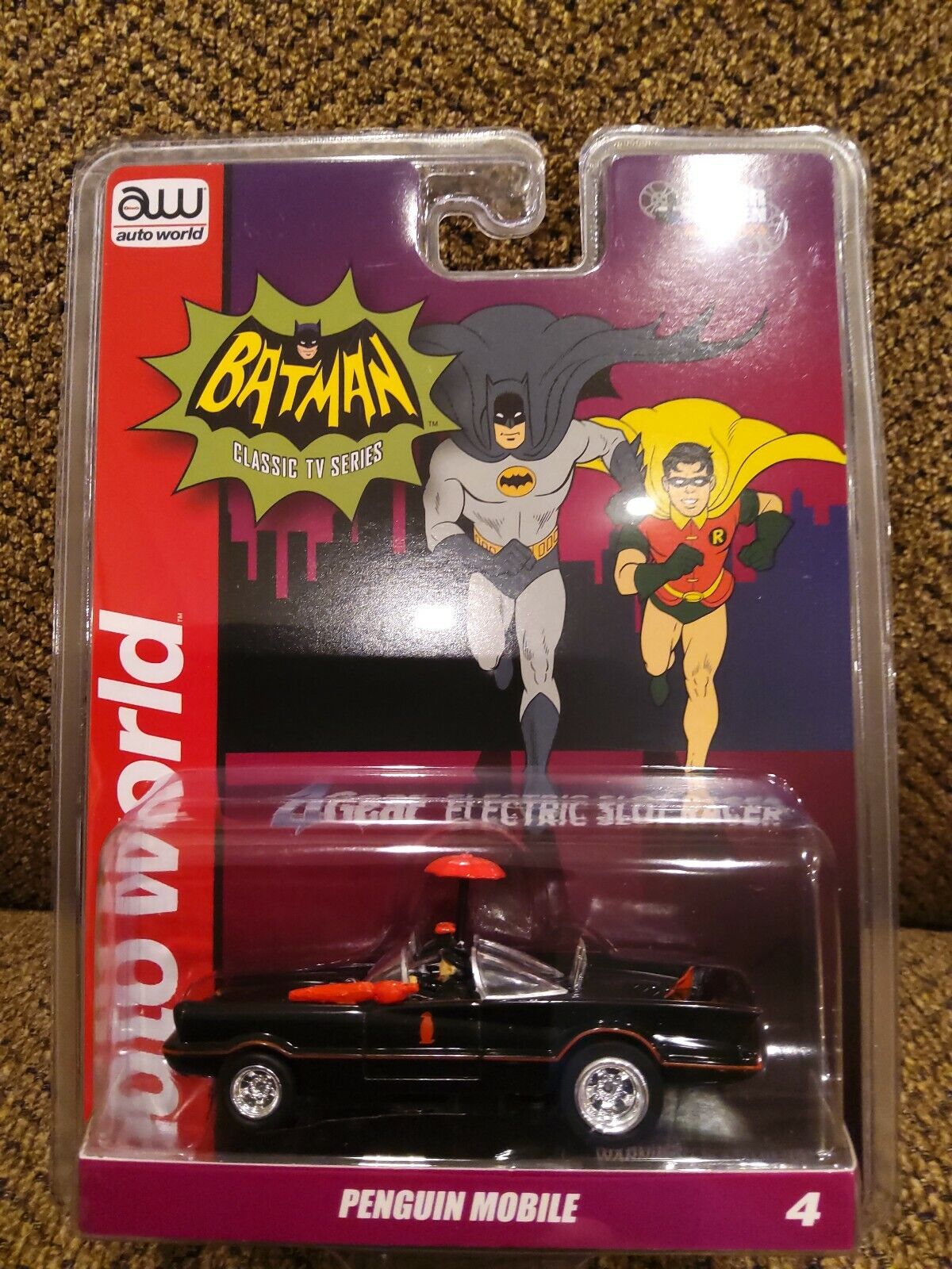 Auto World 4Gear 1966 The Penguin Mobile - Batman (TV) HO Scale Slot Car