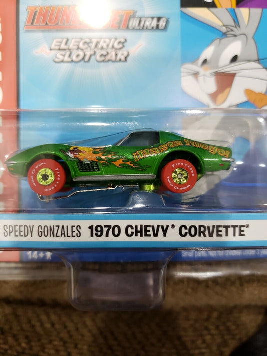 AUTO WORLD THUNDERJET R33/3 HO SLOT CAR Speedy Gonzales 1971 Chevy Corvette