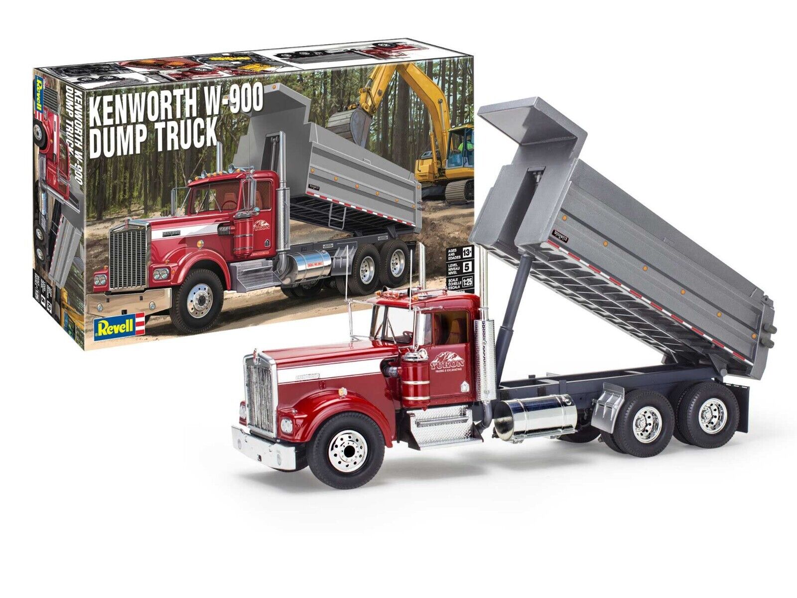 Revell Kenworth W900 Dump Truck - Plastic Model Truck Kit - 1/25 Scale - #2628