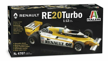 Italeri 4707 1:12 Renault RE20 Turbo Formula 1 Plastic Model KiT