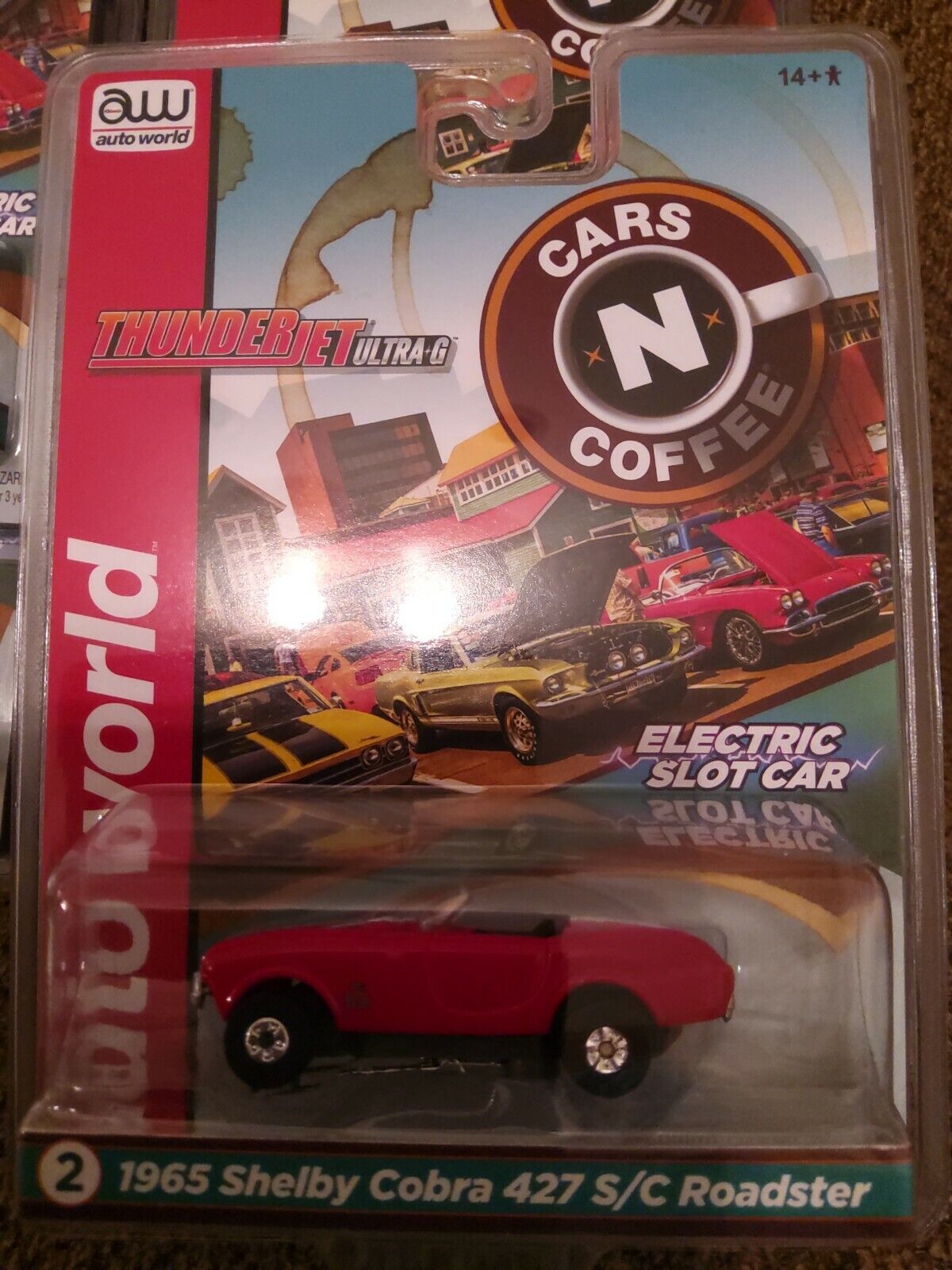 AUTO WORLD Thunder jet #2 1965 SHELBY COBRA S/C RED CARS N COFFEE HO Scale