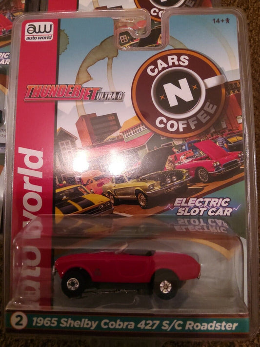 AUTO WORLD Thunder jet #2 1965 SHELBY COBRA S/C RED CARS N COFFEE HO Scale