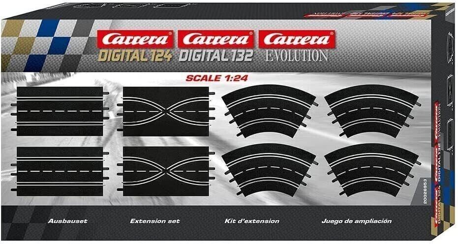 Carrera 20026953 Extension set 2 straights 2 lane change sections 4 curves NIB