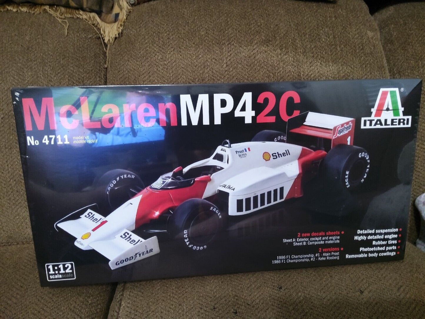 Italeri 1/12 McLaren MP4/2C Model Kit Grand Prix Racing Car 4711 Brand New! Free