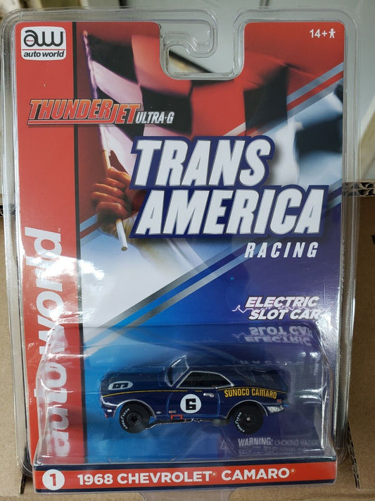 SC362 Auto World HO Scale Electric Slot Car Trans America 68 Chevy Camaro RL 32