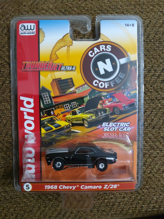 New Rel 2 Auto World Black Chevy Camaro Z/28 HO Thunderjet Slot Car Runs on AFX