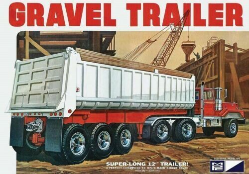 MPC 823 1:25 3-Axle Gravel Trailer for truck Plastic Model Kit NIB