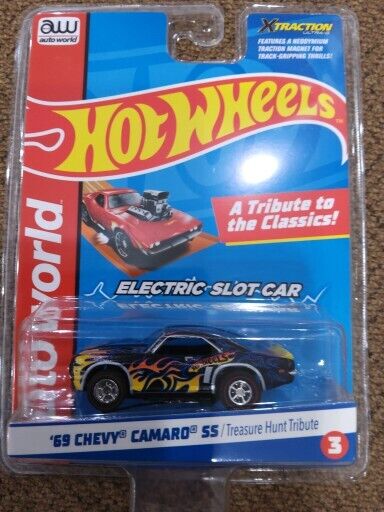 AUTO WORLD Xtraction Ultra-G Slot Car '69 Chevy Camaro SS/Treasure Hunt Tribute
