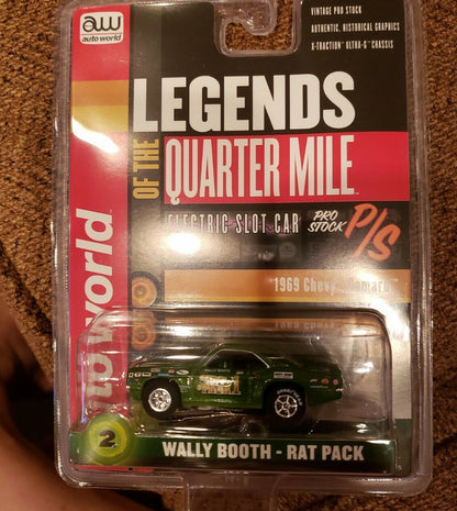 AUTO WORLD XTRACTION R32 1969 CAMARO WALLY BOOTH - RAT PACK HO SLOT CAR