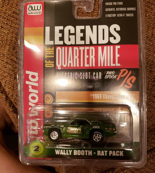AUTO WORLD XTRACTION R32 1969 CAMARO WALLY BOOTH - RAT PACK HO SLOT CAR